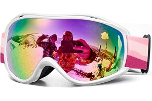 AVV Ski Goggles UV Protection, Anti-Fog Snowboard Snow Goggles OTG for Men Women Adults & Youths