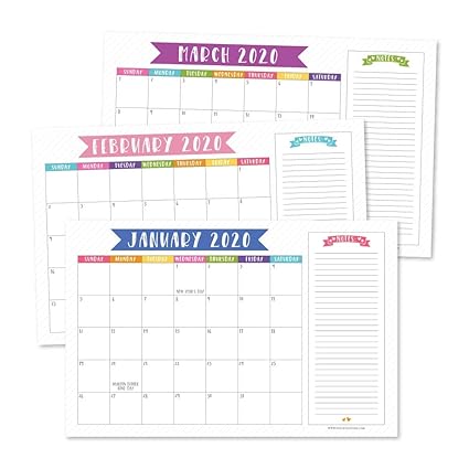 Planificador Mensual Grande Escritorio Calendario Pared 2019 2020