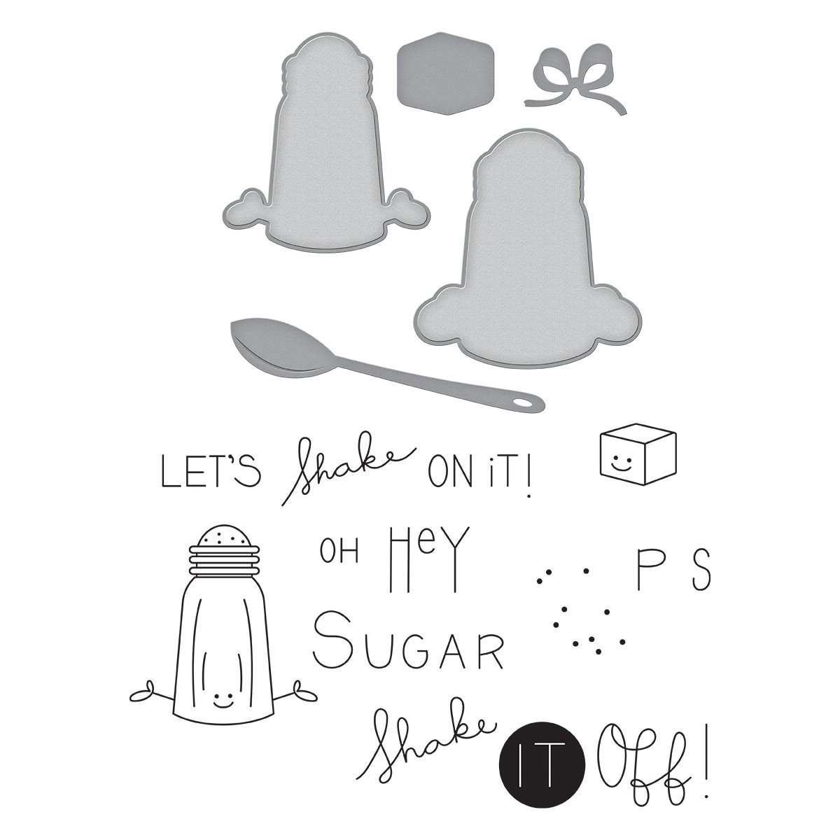 Spellbinders Shake It Up Stamp and Die Set, Metal, Multi-Colour, 29.7 x 14.7 x 0.6 cm