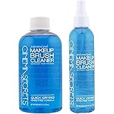Cinema Secrets Makeup Brush Cleaner 8oz & 6oz Spray Bottle - Professional Cleanser for Makeup Brushes - Quick-Drying, Rinse-Free Formula - Removes Stubborn Waterproof Make Up (2 Products)