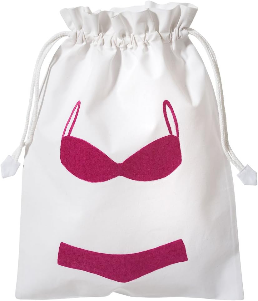 Hand Embroidered Cotton Lingerie Travel Organizing Laundry Bag