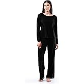 Fruit of the Loom womens Long Sleeve Tee and Pant 2 Piece Sleep Set