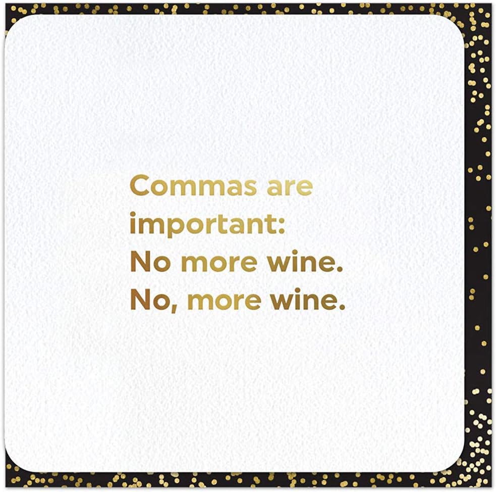 Brainbox Candy Funny Humorous, Gold, Commas Are Important