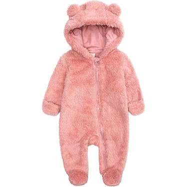Manteau Bébé Fille Alunsito - Capuche Pompon, Imprimé Floral, Chaud Hiver Automne, 100% Coton Doux