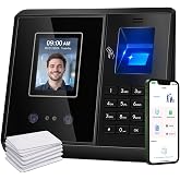 Tymelix App Control Time Clock for Small Business No Monthly Fee | 5s Fast Connection, Fix Records, Custom Overtime, Lunch &amp; Break Rules,10 IC Cards Included with Face, Fingerprint, IC &amp; PIN
