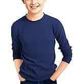 Haloumoning Boys Sweater Kids Fashion Long Sleeve Crewneck Knit Pullover Fall Winter Clothes 5-14 Years