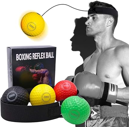 Amazon Com Wenosda Boxing Reflex Ball Set Training Speedball Punching Fight Balls Speed Bag Kickboxing Exercise Equipment 2 Difficulty Level Speedballs With Nylon Headband For Adult Kids Sports Outdoors