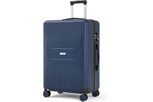 Zitahli Carry on Luggage with Wheels, Expandable Luggage Carry on Suitcase, PC Hard Case Luggage with TSA Lock Spinner Wheels YKK Zippers, 20in (Navy Blue)