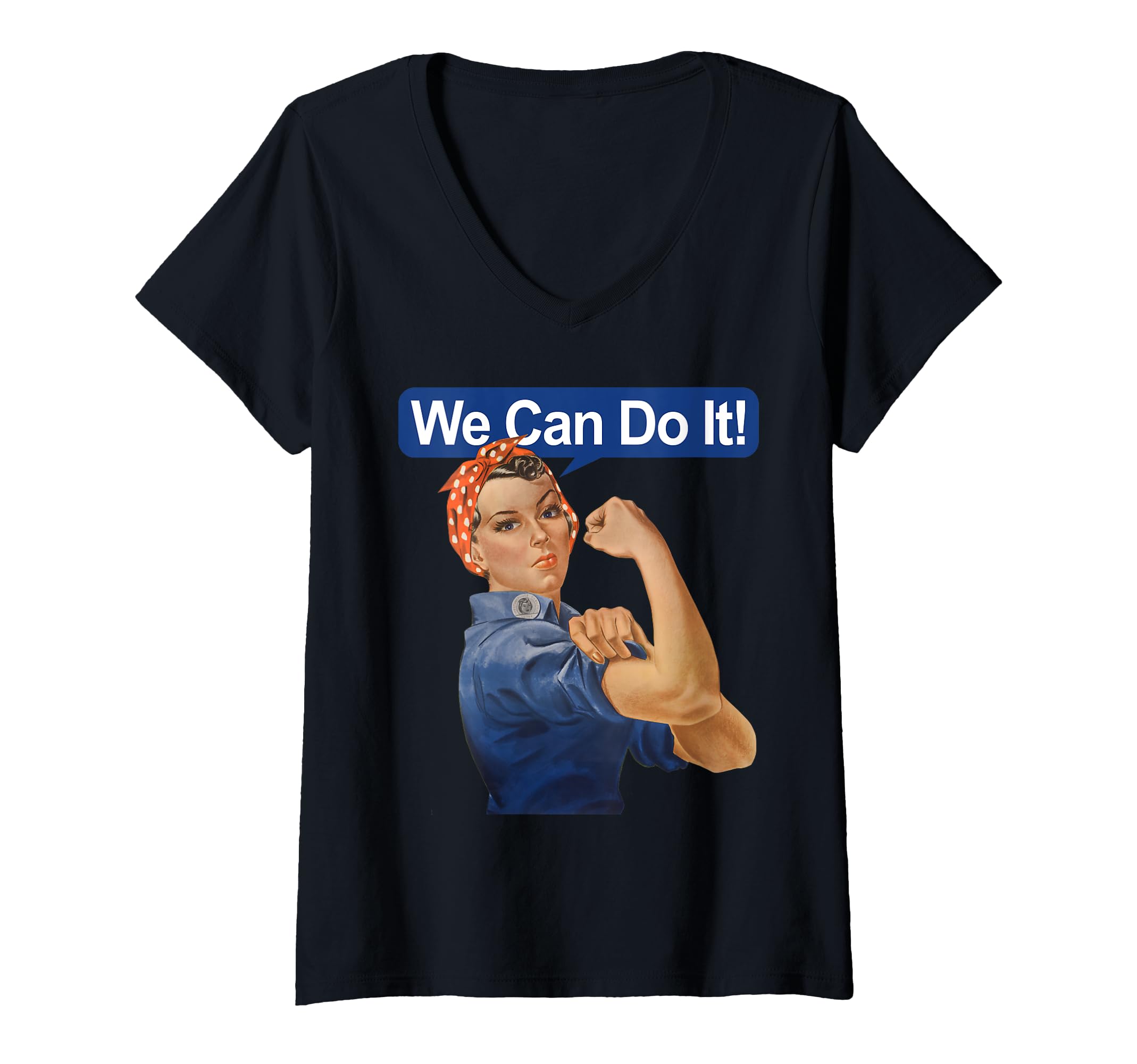 Photo 1 of **RED SHIRT **Womens We Can Do It Rosie The Riveter V-Neck T-Shirt small
