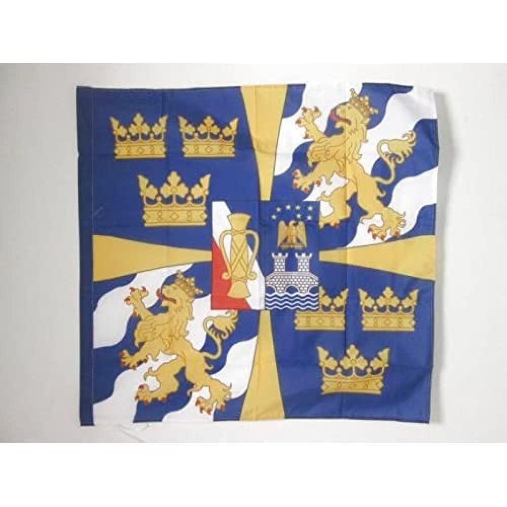 AZ FLAG - Royal Standard of Sweden Flag - 3x3 Ft - 100% Polyester Swedish Kingdom Banner with Sleeve - Fade Resistant - Vivid Colors - 3' x 3' Feet - 90x90 Cm