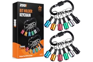 ZOOI Gifts for Men 1/4 Bit Holder, 12Pcs Screwdriver Drill Bit Holder Keychain, Dad Gifts for Him,Husband, Grandpa, Boyfriend, Tools for Men, Mens Gift for Dad Who Have Everything Cool Stuff Gadgets