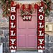 Christmas Banner Holly Jolly Banner Decorations Outdoor Indoor, Holly Jolly and Joy Porch Sign, Christmas Buffalo Check Banner for Home Wall Decorations
