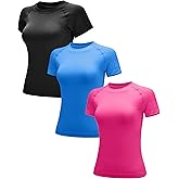 RUNNING GIRL Seamless Workout Shirts for Women,Short Sleeve T-Shirt Stretch Tees Quick Dry Gym Athletic Tops