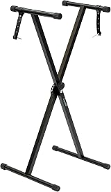 Crystals Cross Braced X Frame Keyboard Stand 7 Height Positions Single Braced view 1