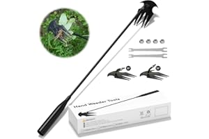 ZAVIKO Stand Up Weeder Hand Tool, Long Handle Weed Puller Tool Garden Weeding Tool with 4 Claw, Gardening Hand Weeding Tool Hand Weed Puller for Dandelion Garden Yard, Heavy Duty Weed Remover Tool 12.2-27.5"