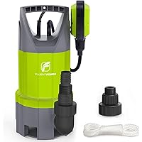 FLUENTPOWER 3/4HP Sump Pump 3300GPH Submersible Dirty Water Pump, Auto/Manual Control with 26-Foot Cord and Rope for Basement