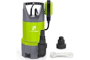FLUENTPOWER 3/4HP Sump Pump 3300GPH Submersible Dirty Water Pump, Auto/Manual Control with 26-Foot Cord and Rope for Basement