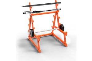 K KiNGKANG Squat Rack Pen Holder,Steel Barbell Rack Pen Holder Accessories With Mini Barbell for All Fitness Enthusiasts and Weightlifting Fans,Funny Gym Gifts（Orange）