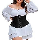 JASGOOD Underbust Corset for Women Plus Size Corset Lace Up Bustier for Halloween Costume