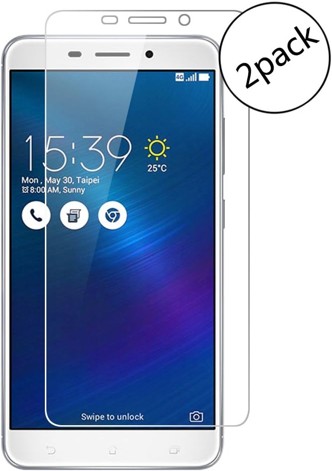 [2 Pack]Asus Zenfone 3 Laser (ZC551KL) Screen Protector, 9H 0.26mm Tempered Glass Screen Protector Guard for Asus Zenfone 3 Laser (ZC551KL) with Bubble Free, Scratch Resistant, Ultra Clear