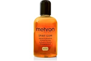 Mehron Makeup Spirit Gum | Spirit Gum Adhesive | Special FX , Cosplay, Halloween, Stage Performance Makeup | Professional Cosmetic Glue Adhesive for Face, Skin, & Body (4.5 oz) (Matte)