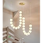 cenozo Modern Chandeliers LED Dimmable Light Acrylic Balls Ceiling Pendant Lighting for Dining Room Living Room Bedroom Adjus