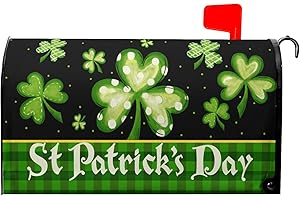 GRANBEY St Patrick's Day Magnetic Mailbox Covers Standard Size 18x21in Lucky Shamrocks Clover Mailbox Cover Magnetic Saint Patricks Day Mailbox Cover Letter Post Box Cover Wrap Decoration for Outside