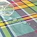 JIATER Modern Plaid Table Cloth Spillproof Polyester Fabric Round Tablecloth (70