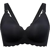 Momcozy Nursing Bras for Breastfeeding, Seamless Pregnancy Maternity Bra Wireless Classic Jelly Strip Support Nursing Bra