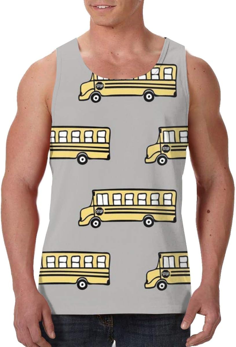 Amazon Co Jp Tシャツ スクールバス タンクトップ メンズ ノースリーブ ラウンドカラー ポーツトップ Tシャツ 筋トレ マッスルフィット スポーツウェア ボディビル 服 ファッション小物