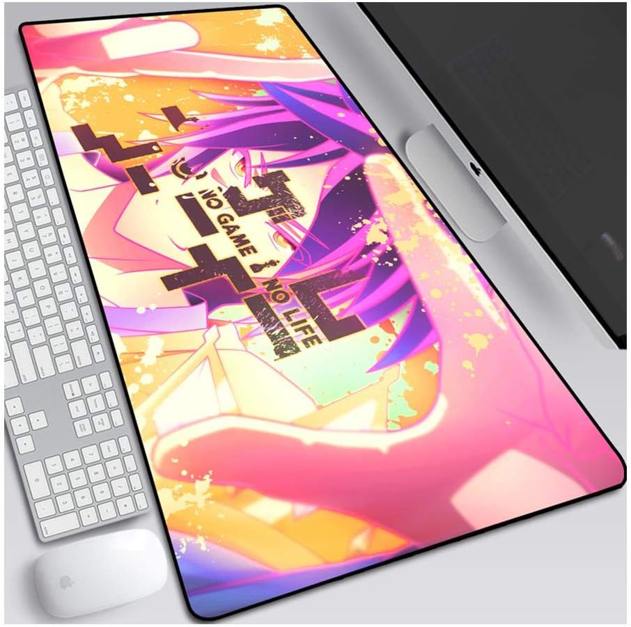 Anime Mouse Pad No Game No Life Gaming Anime Mouse Pad, 900X400X3mm Large Computer Mouse Mat Office Desktop Keyboard Mousepad Non-Slip Rubber Base Water Resistant Stitched Edge