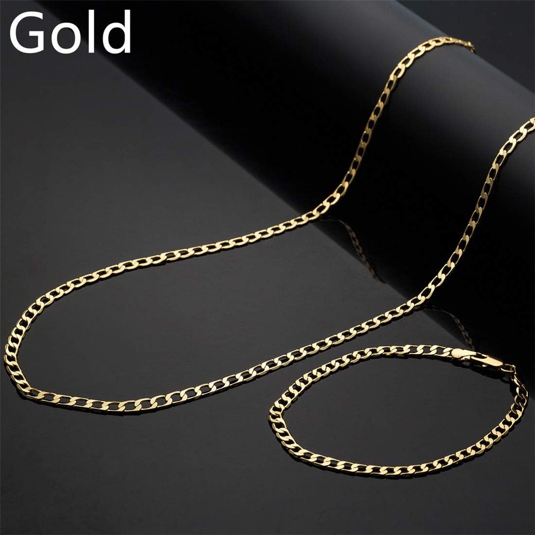 LOUZHENI Stainless Steel Necklace Bracelet 18K Gold Thick Miami Cuban Link Chain Box Clasp Lock