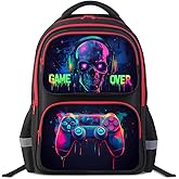 HiGaits Cartoon Kids Backpack for School - 17 Inch Lightweight Bookbag with 3D Reflective Design & Luminous Safety Strips | Durable 600D Polyester, Adjustable Straps for Ages 6-18
