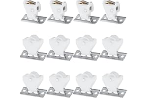 AHANDMAKER 4 Set Cord Lock Mechanism, 3 Line Idler Pulley Swivel Type Blinds Lock Replacement Brackets Roman Shade Hardware Kit for Roman Woven Wood Shades and Bamboo Window Covering