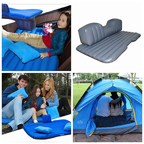 FLY5D Inflatable Car Mobile Cushion Seat Sleep Rest Mattress Air Bed Outdoor Sofa Mat Car Air Mattress Travel Bed Gray with Gear - Thumbnail 4