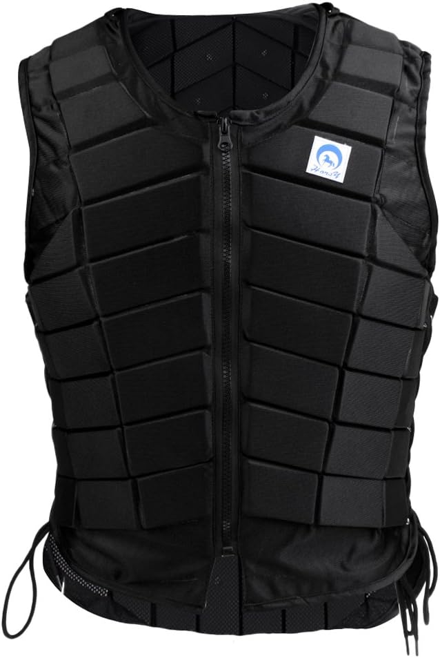 menolana Horse Riding Safety Eventing Equestrian Protective Vest Body Protector for Adults Boys and Girls, Equine Equestrian Equipment Supplies, Black : Sports & Outdoors
