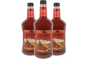 Master of Mixes 5 Pepper Extra Spicy Bloody Mary Drink Mix, Ready To Use, 1.75 Liter Bottle (59.2 Fl Oz), Pack of 3