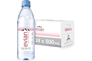 evian Natural Spring Water, One Case of 24 Individual 500 ml (16.9 oz.) Bottles of Naturally Filtered Spring Water (.2 Cases of 12)