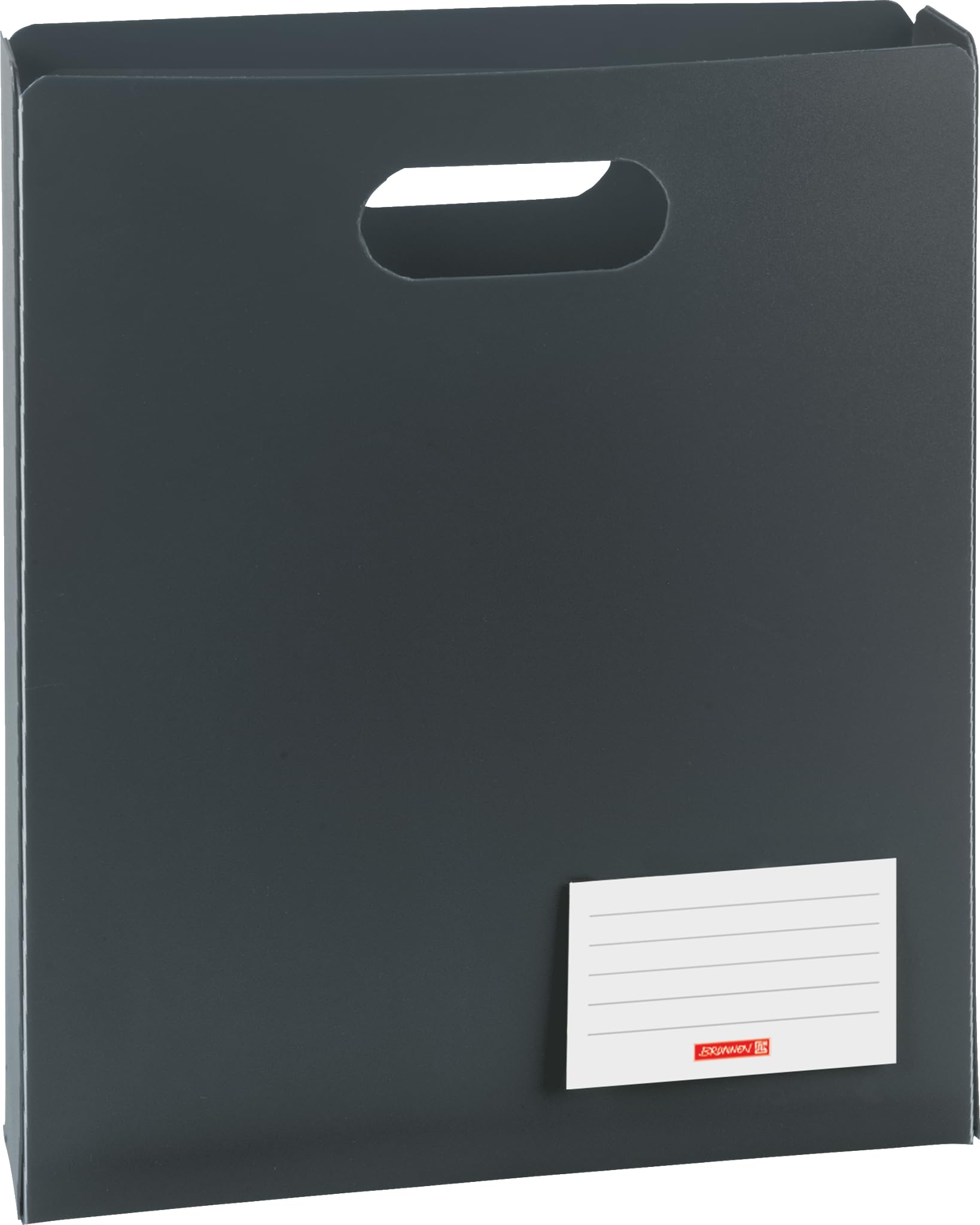 Brunnen Fact 104163580 Notebook Box Polypropylene 25 x 31 x 5 cm, Translucent Polypropylene for A4 Exercise Books and Flat File, Open Top, Black/Onyx