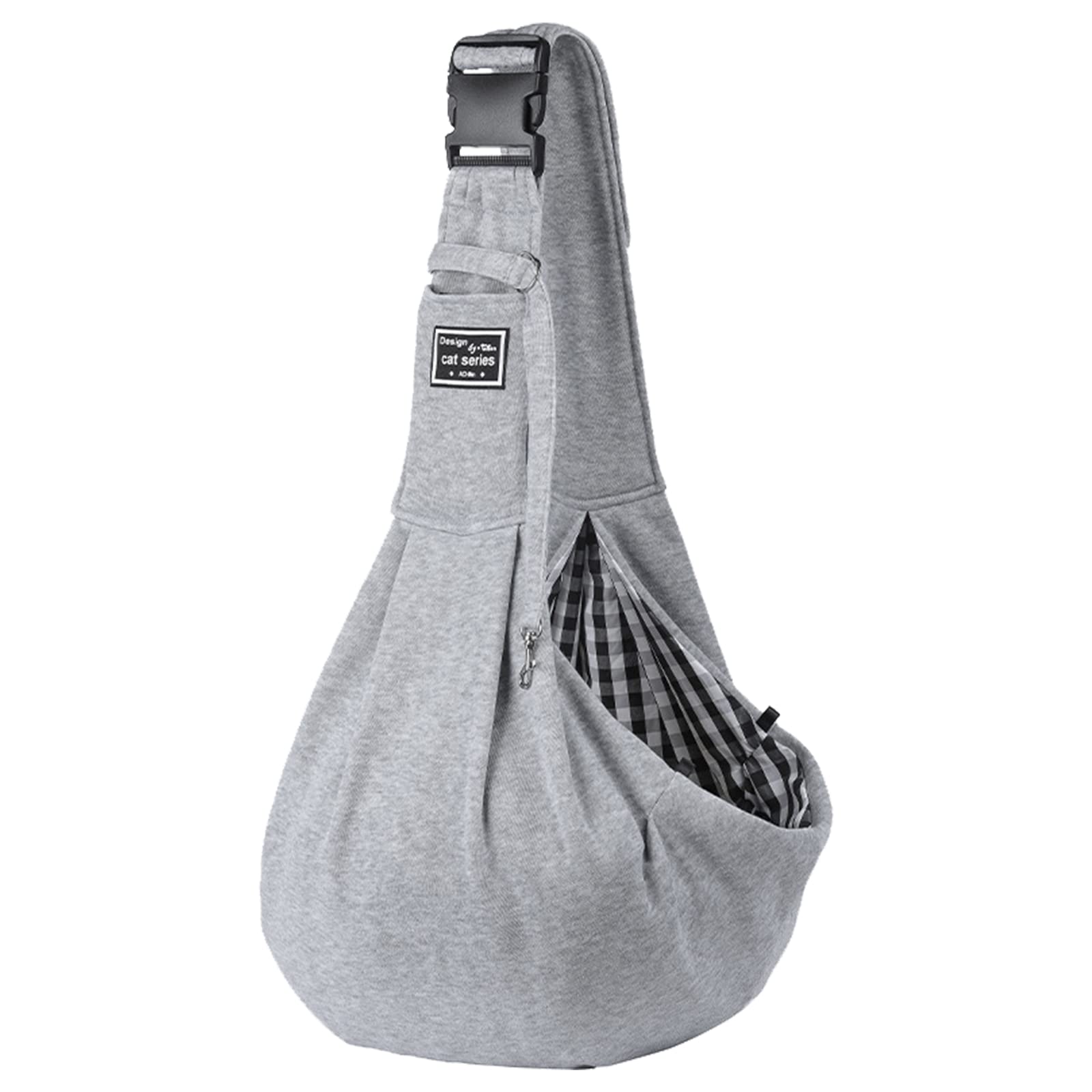 GLAITC Small Dog Puppy Sling Carrier,Puppy Sling Carry Bags Adjustable Hands Free Cat Carry Bag with Pocket and Safety Belt Carrier for Small Dogs and Cats Outdoor Walking Travel Shopping Grey