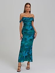 KUTUMAI Off The Shoulder Maxi Long Dress Corset