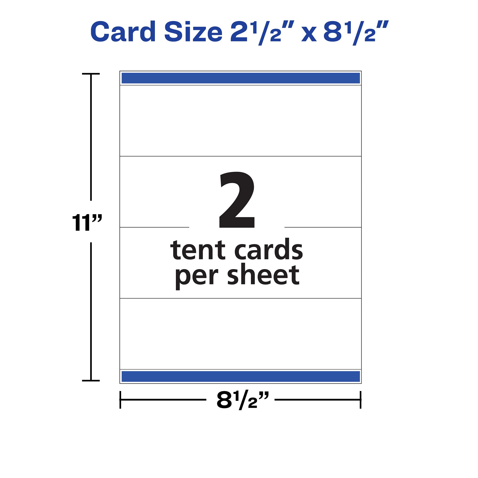 Avery Printable Tent Cards with Sure Feed Technology, 2.5" x 8.5 ...