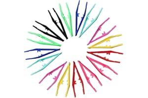 NJXMDR 24 Pcs Tweezers Non-slip Plastic Tweezers Sawtooth Collet Design Forceps Tweezers for Bead Collection Pasting Rhinestones Children's Handicrafts