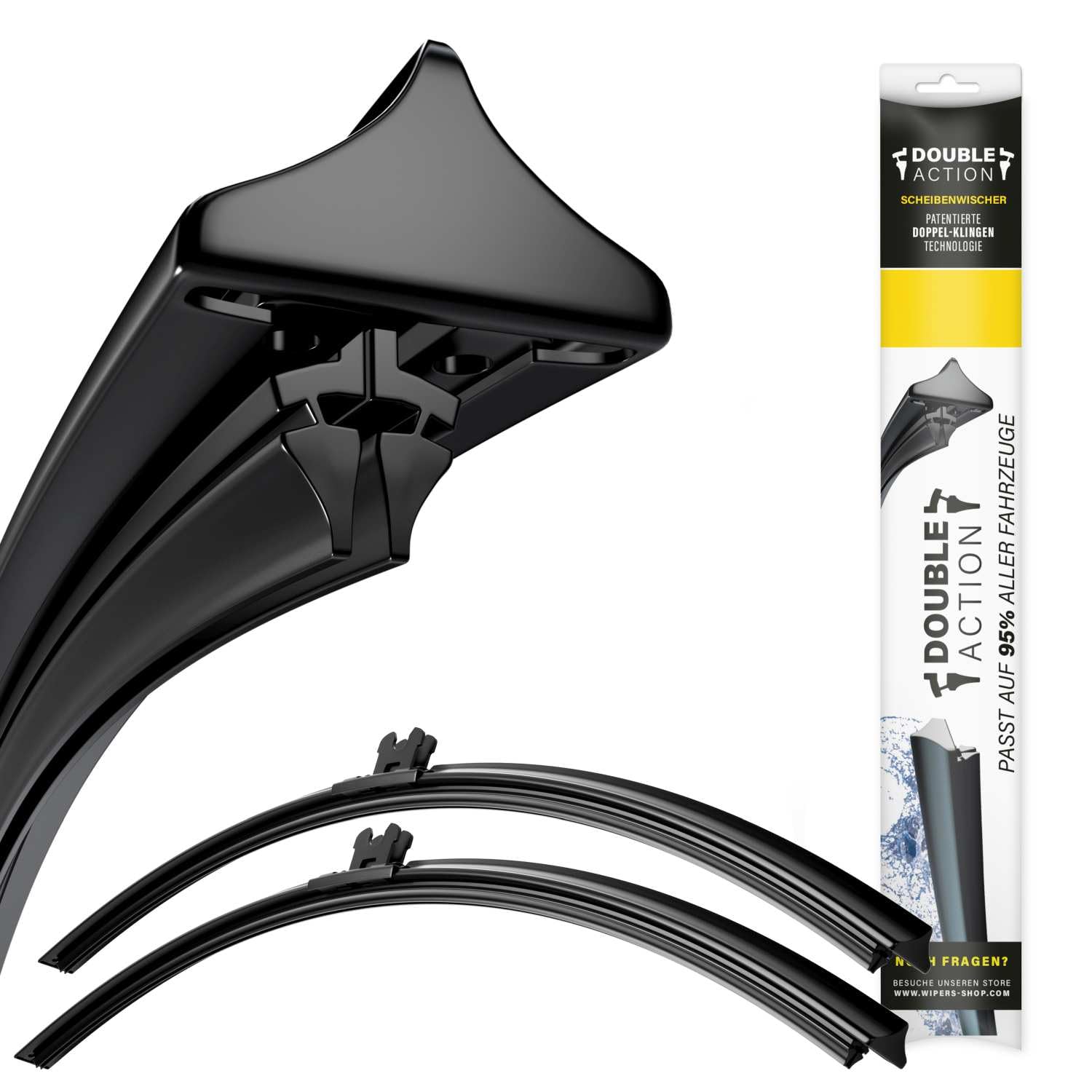Wischer für Audi A3 Sportback Bj. 12/04-03/13 | Double Action Premium Scheibenwischer-Set Vorne | Hochwertige Wischblätter für klare Sicht | Set für Frontscheibe