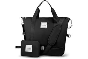 WOOMADA Weekender Bag for Women, Travel Duffel Bags with Shoe Compartment & Wet Pocket, Personal Item Bag for Airlines