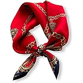 PoeticEHome 100% Mulberry Silk Neck Scarf 21"x21" Small Square Scarfs for Women Gift Packed