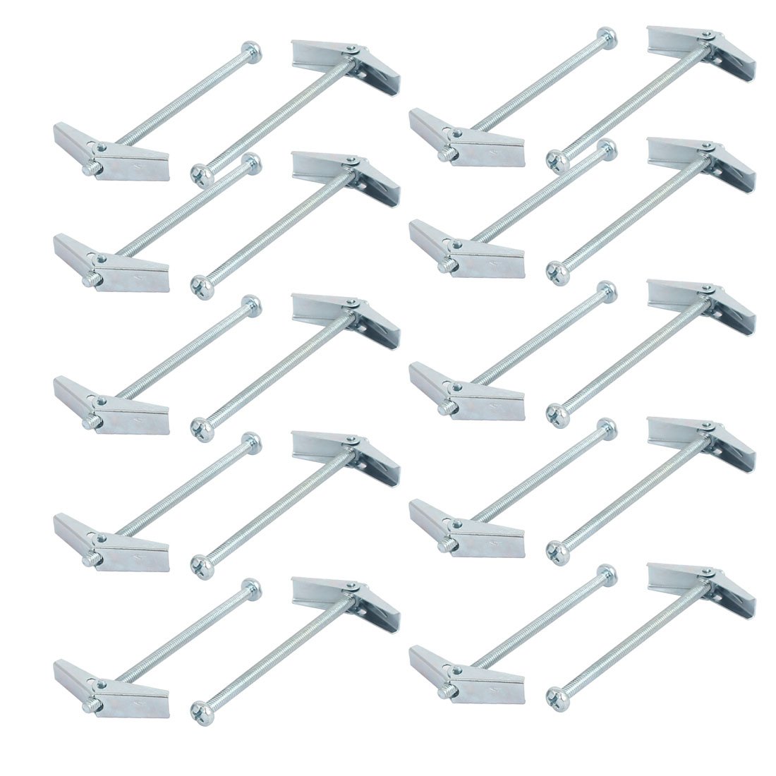 sourcing map M4 x 75mm Male Thread Spring Loaded Hollow Wall Round Head Toggle Bolt 20pcs