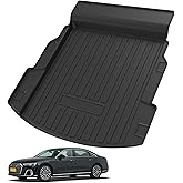 Elsetyler Custom Fit for Cargo Liner Audi A8 S8 Long 2018-2024 2025 - Black TPE All Weather Heavy Duty Waterproof Rear Cargo Tray Trunk Floor Mat Protector