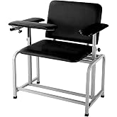 Helsevesen XL Phlebotomy Blood Draw Chair Wide Bariatric 500lbs Capacity | Lab Draw Chair with Flip Armrest, 2-Inch Soft Pad, Easy Clean, Sturdy Durable Frame for Blood Collection