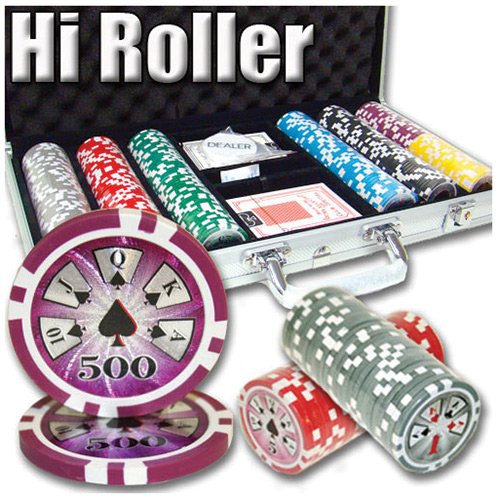 300 Ct Hi Roller 14 Gram Clay Poker Chip Set w/ Aluminum Case Your
